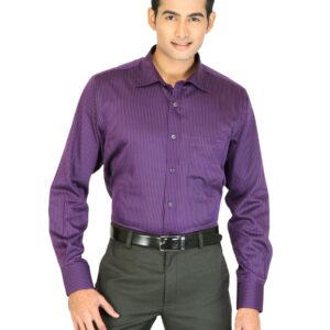 Genesis Men Stripes Purple Shirts