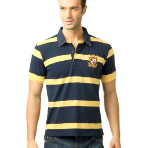 U.S. Polo Assn. Men Stripes Navy Blue Polo Tshirt