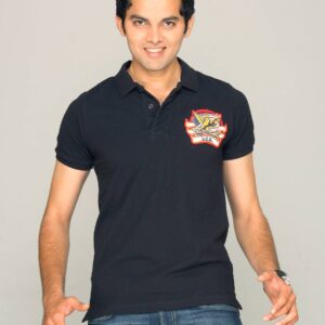 UCB Men's Polo Neck With Badge Black T-shirt
