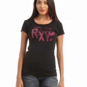 Roxy Women Black Printed T-Shirt