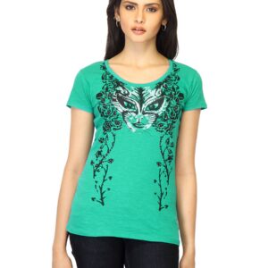 Jealous 21 Women Printed Green T-shirt