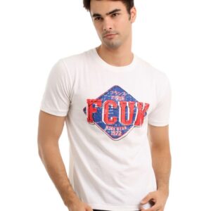 French Connection Men White Printed T-shirt
