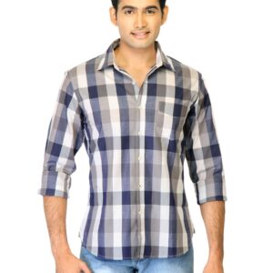 United Colors of Benetton Men Check Blue Shirts