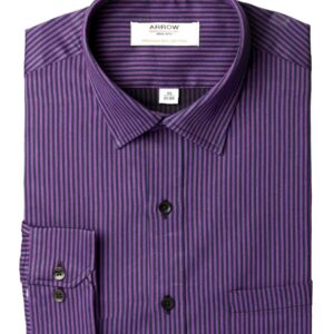 Arrow Men Stripes Purple Slim Fit Shirt