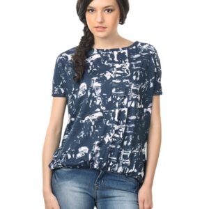 Flying Machine Women Cotton Blue T-shirt