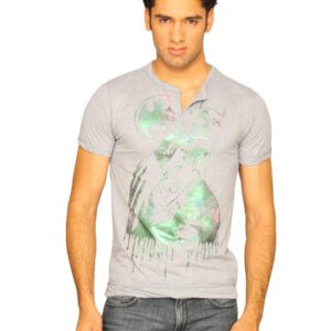 Batman Men's Drip Henley Grey Heather T-shirt