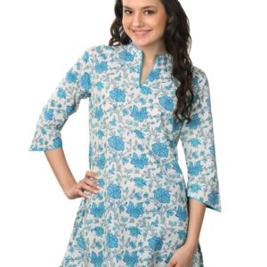 Fabindia Women Printed White Kurti