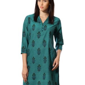 Fabindia Women Printed Blue Kurta