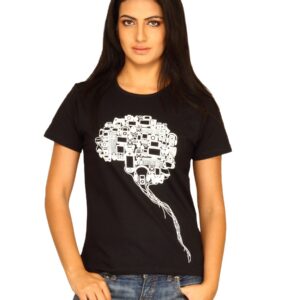 Myntra Women Brain Black T-shirt