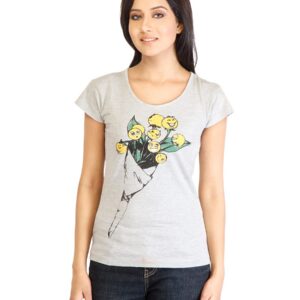 Tokyo Talkies Women Printed Grey Top