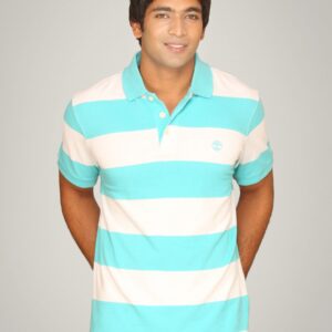 Timberland Men's Rugby Stripe Pique Blue Curacao T-shirt