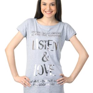 Flying Machine Women Grey T-shirt
