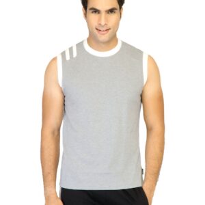 Hanes Men Grey Premium Sleeveless Crew T-shirt