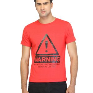 Myntra Men Warning Red T-shirt