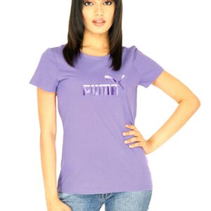Puma Women Large Logo Purple Tshirts
