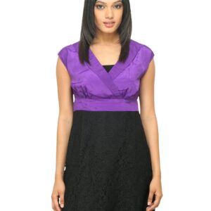 Femella Women Purple & Black Dress