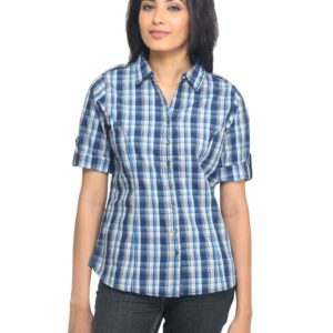 Scullers For Her Women Check Navy Blue Shirt