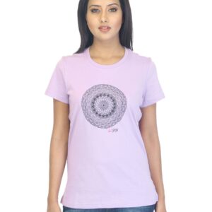 Urban Yoga Women Printed Lavender T-shirt
