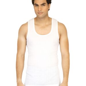 Facit Men Rib White Innerwear Vest