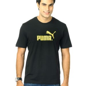 Puma Men Large logo tee Black Tshirts