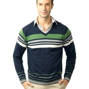 U.S. Polo Assn. Men Stripes Navy Blue Sweater