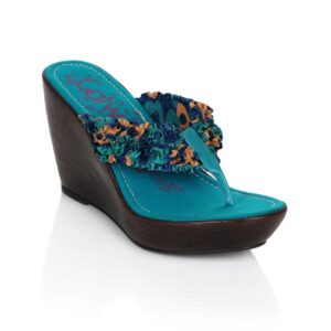 Catwalk Women Ruffles Blue Wedges