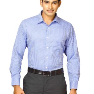 John Miller Men Stripes Blue Blue Shirts