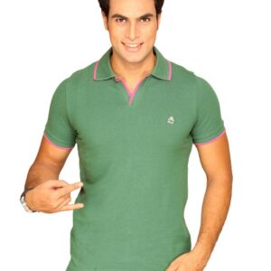 UCB Men's Johny Collar With Two Tone Green T-shirt