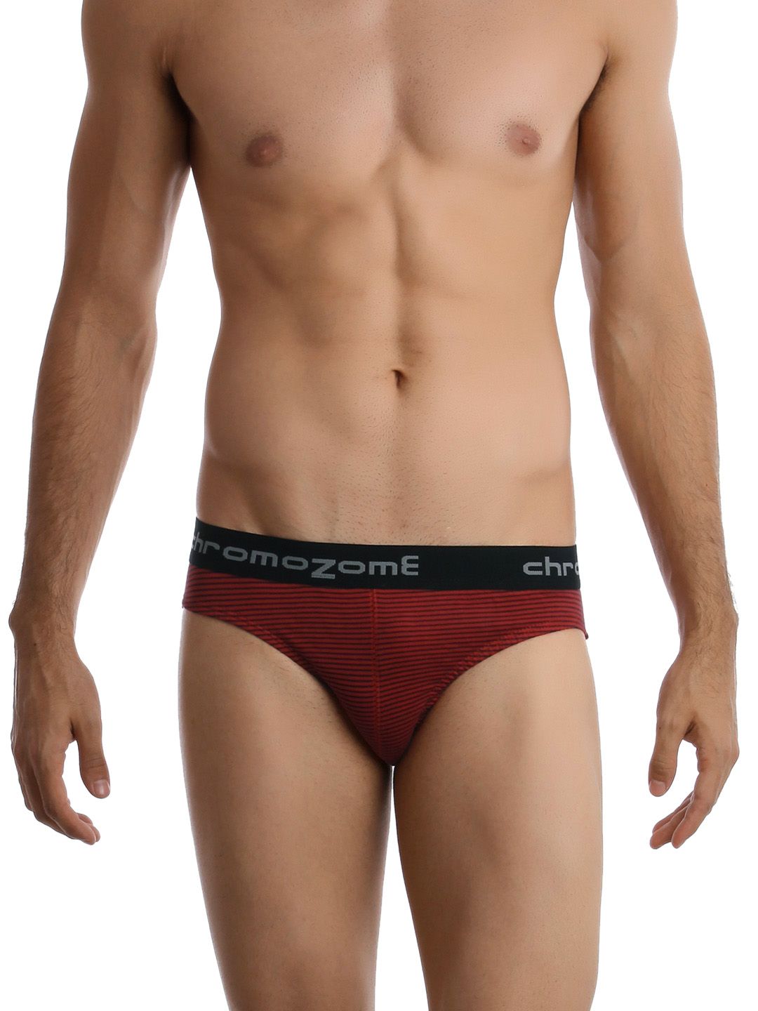 Chromozome Men Red Striped Brief