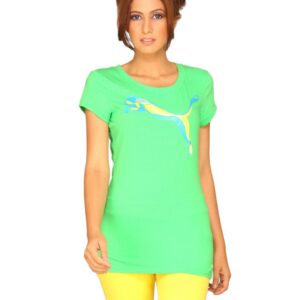 Puma Women's Graphic Logo Green T-shirt