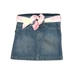 Doodle Girl Denim skirt with belt Blue Skirts