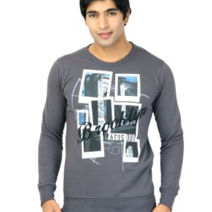 Status Quo Men Printed Charcoal Tshirts