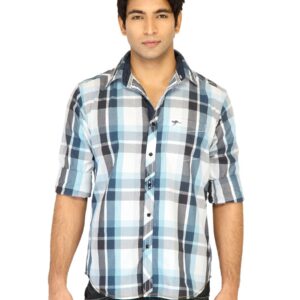 Highlander Men Check Grey Shirt
