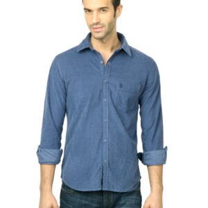 U.S. Polo Assn. Men Solid Blue Shirt