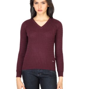 Wrangler Women Cable Red Sweater