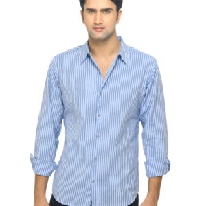 Fabindia Men Striped Blue Shirt