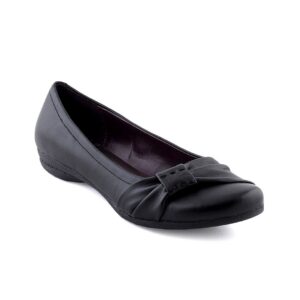 Clarks Women Black Leather Ballerinas