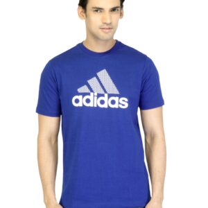 ADIDAS Men Blue Printed T-shirt