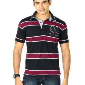 Status Quo Men Stripes Black Tshirts