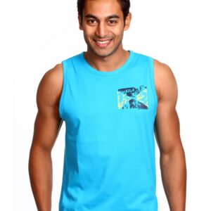 Puma Men's Sleevless-Hawaian Blue T-shirt