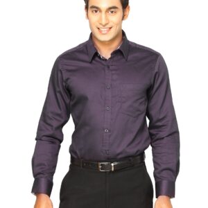 Indigo Nation Men Club Satin Purple Shirt