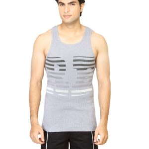 Facit Men Printed Grey Innerwear Vest
