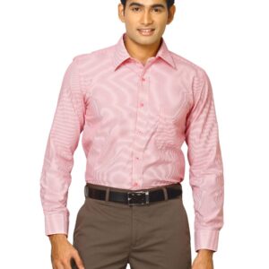 Mark Taylor Men Pink Striped Shirt