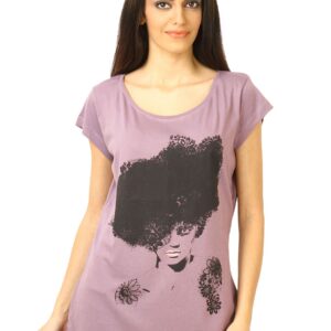 United Colors of Benetton Women Printed Purple Tshirts