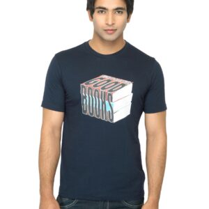 Mark Taylor Men Printed Navy Blue T-shirt