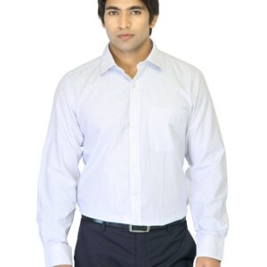 Mark Taylor Men Striped White Shirt