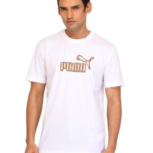 Puma Men Calogne Graphic White T-shirt