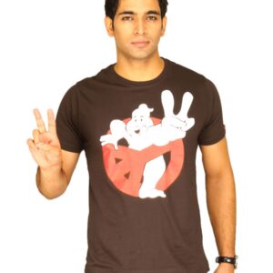 Probase Men's Crack Print Ghost Buster Brown T-shirt