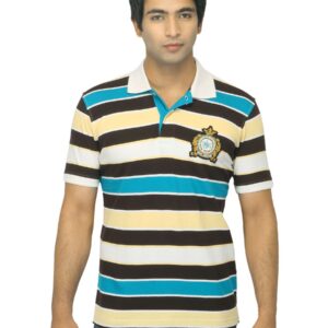 Proline Men Multicoloured Striped Polo T-shirt