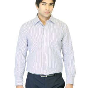 Mark Taylor Men Purple Striped Shirt